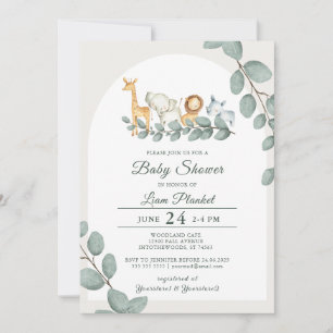Jungle Safari Vild Baby Shower Inbjudningar
