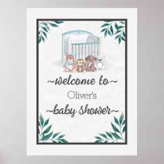Jungle Safari Vild Baby Shower Poster