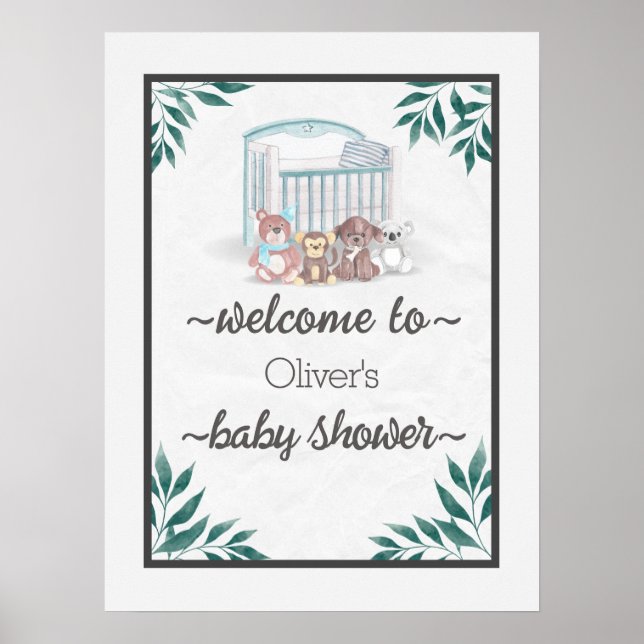 Jungle Safari Vild Baby Shower Poster (Framsidan)