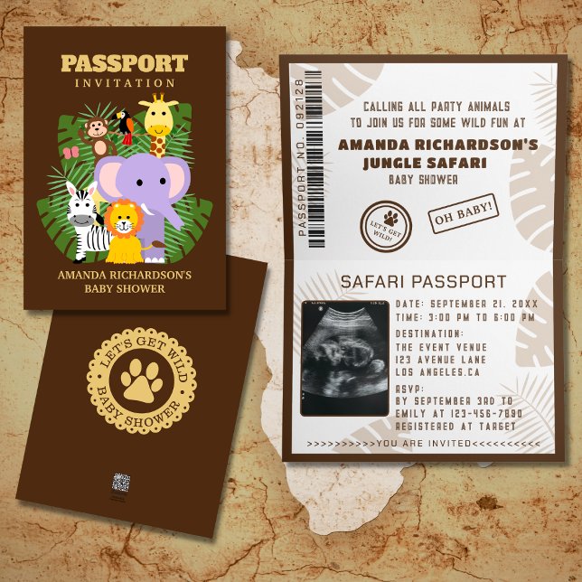 Jungle Safari Vild Ett babystölpass Inbjudan (Skapare uppladdad)