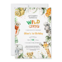 Jungle Safari Vild ett djur 1:a födelsedagen