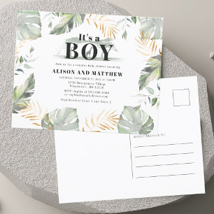 Jungle Safari Watercolor Baby Shower-inbjudan