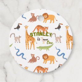 Jungle Safari Wild Animals Personalized Birthday Gåvor Etiketter