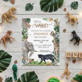 Jungle Safari Wild One Födelsedag Svart Panter