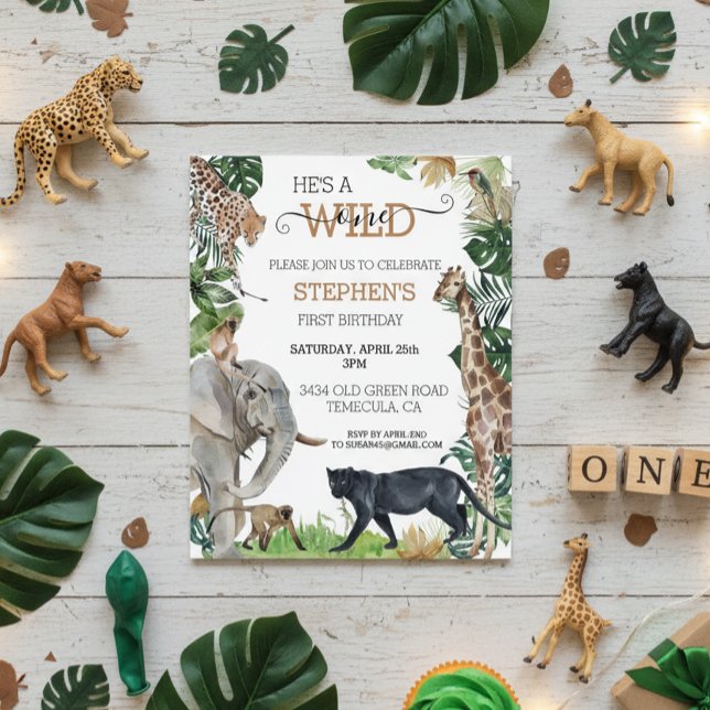 Jungle Safari Wild One Födelsedag Svart Panter  (Skapare uppladdad)