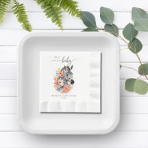 Jungle Safari Zebra Blommigt Baby Shower