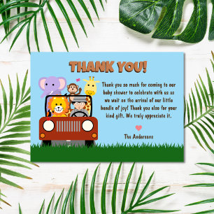 Jungle Safari Zoo Animal Baby Shower Tack Kort
