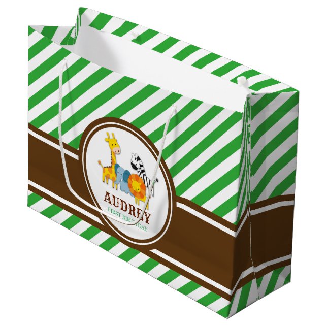 Jungle Safari Zoo Animal Birthday Baby Shower (Framsidan Vinklad)