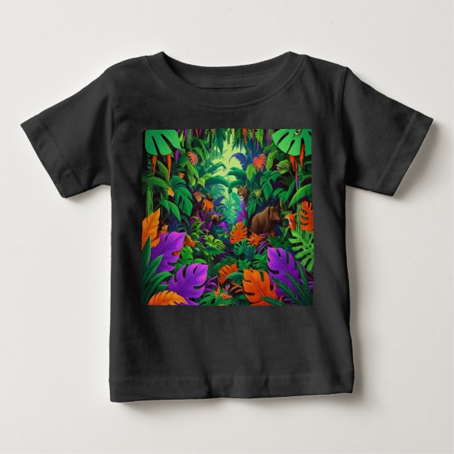 Jungle Scene för exotiska djur T Shirt (Framsida)