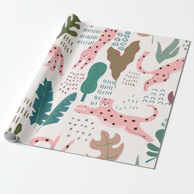 Jungle seamless mönster presentpapper (Utrullad)