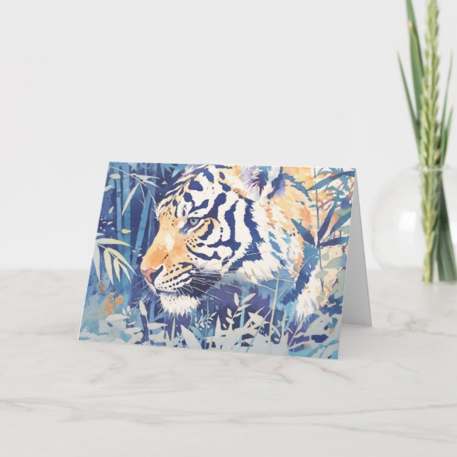 Jungle Shadows Tiger's Intense Stare Kort (Framsida)