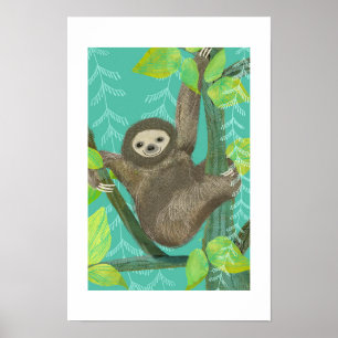 Jungle Sloth Archival Poster