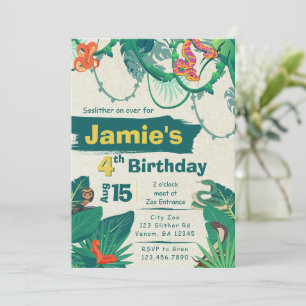 Jungle Snake Birthday-inbjudan Inbjudningar