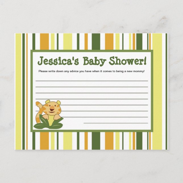 Jungle Spädbarn Animals med skrivbart stödkort Rådkort (Framsida)