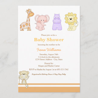 Jungle Spädbarn Baby Shower-inbjudan Inbjudningar