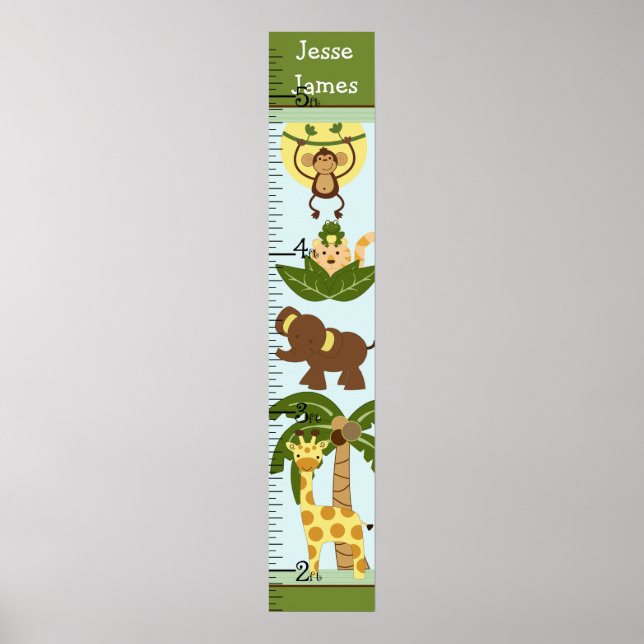 Jungle Spädbarn Growth Chart-Behålla vid 8x44! Poster (Framsidan)