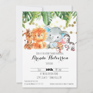 Jungle Spädbarn, inbjudningskort för babyskor