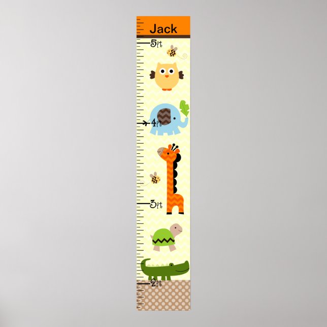 Jungle Stack Animals Growth Diagram Behålla på 8 x Poster (Framsidan)
