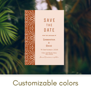 Jungle Stil Bohemian Burnt Orange Spara datum Inbjudningar
