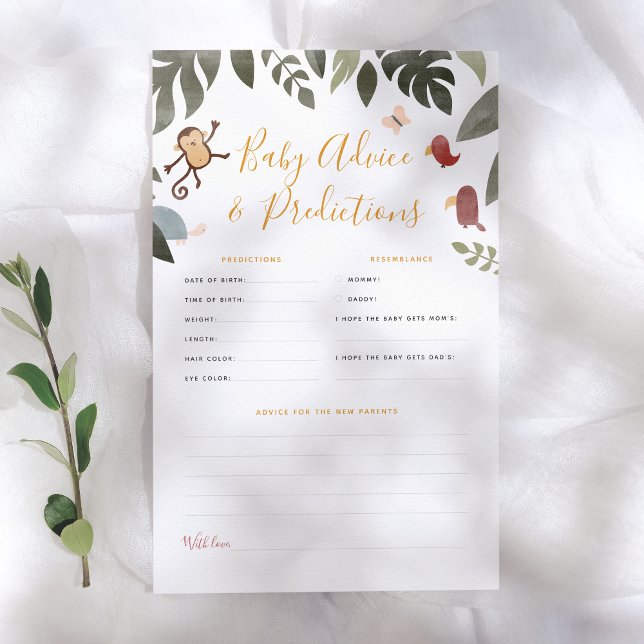 Jungle Storybook Baby Predictions & Advice Game (Skapare uppladdad)