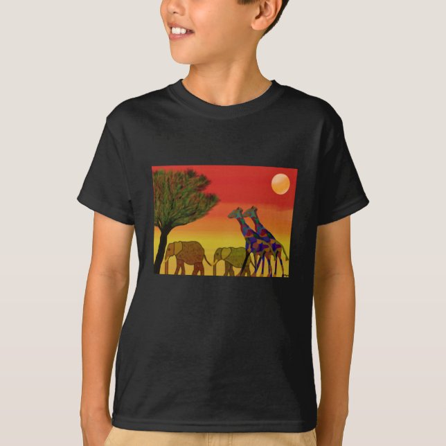 Jungle Sunset Tee Shirt (Framsida)