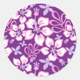 JUNGLE SURFA (LILA COMBO) CLASSIC ROUND STICKER RUNT KLISTERMÄRKE