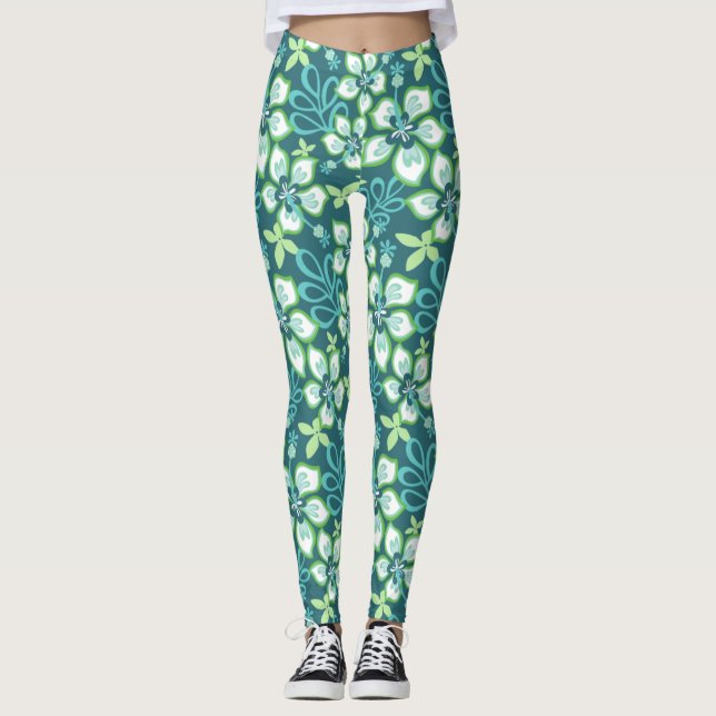 JUNGLE SURFA (TEAL COMBO) LEGGINGS (Framsida)