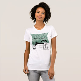 Jungle Svart Katt Tropisk Växt Illustration T Shirt