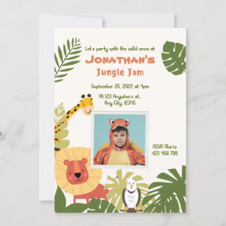 Jungle Sylt Födelsedagsfest Inbjudningar