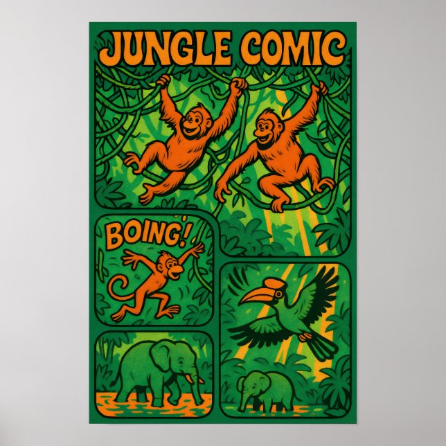 Jungle Tecknad Roligt Poster (Framsidan)