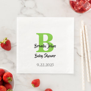 Jungle Theme för babystövel i Monogram Namn Grönt Pappersservett