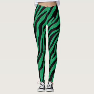 Jungle Theme Grönt and Black Leggings