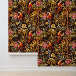 Jungle Theme Indian Stil Parrot Tiger Flower