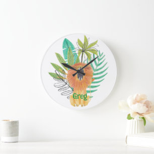 Jungle Theme Nursery Decor Stor Klocka