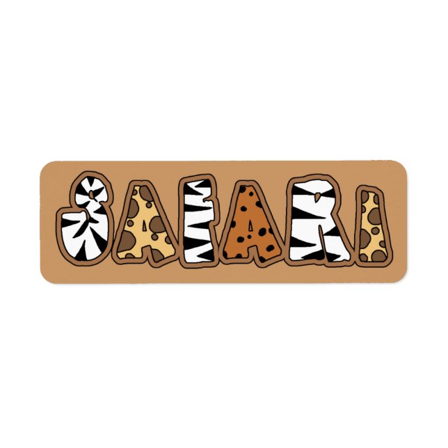 Jungle Theme Safari Labels Returadress Etikett (Framsidan)