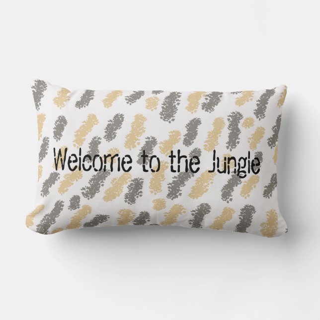 Jungle Theme Taupe Grått Swant Design Lumbarkudde (Framsida)