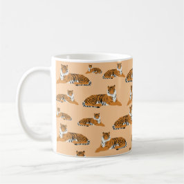 Jungle Tiger Animal Mönster Kaffemugg