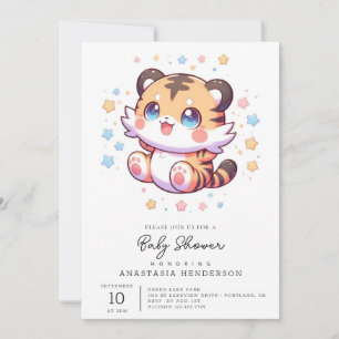 Jungle Tiger Baby Shower Inbjudningar