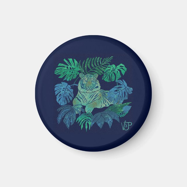 Jungle tiger blue magnet (Framsidan)