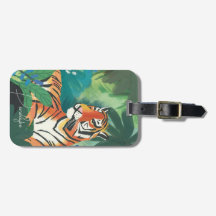 Jungle Tiger Illustration med Namn