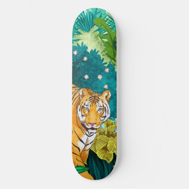Jungle Tiger Mini Skateboard Bräda 18,5 Cm (Framsida)
