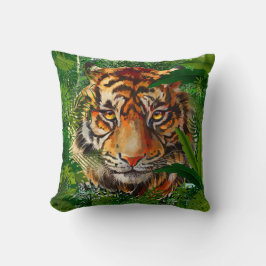 Jungle Tiger Pillow | Färgplatta Dekorativ kudde