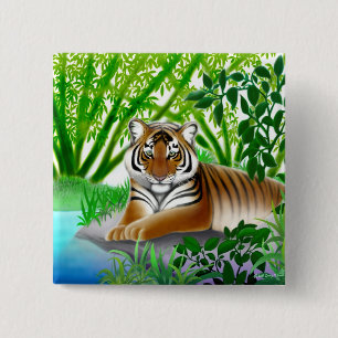 Jungle Tiger Pin Knapp