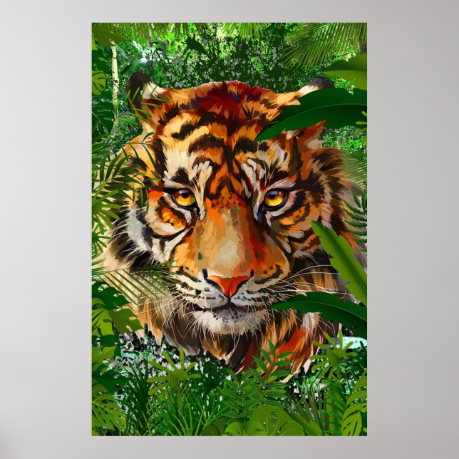 Jungle Tiger Poster | Poster färgtoner (Framsidan)