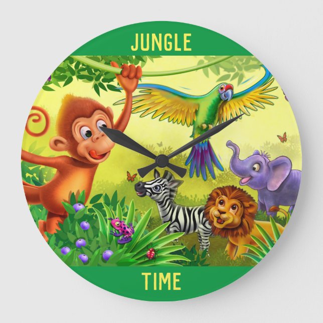 Jungle Time animals Bars klocka (Framsida)