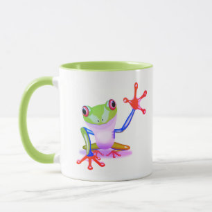 Jungle Träd Frog ljusa färger Mugg