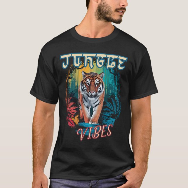 JUNGLE VIBES coola tiger T Shirt (Framsida)