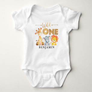 Jungle Vild 1:a födelsedag Baby Bodydräkt T Shirt