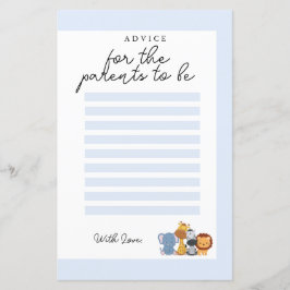 Jungle Vild One Baby Shower Advice för föräldrar