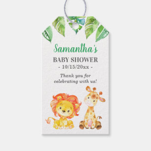 Jungle Vilda djur Lejon Giraffe Baby Shower-favori Presentetikett